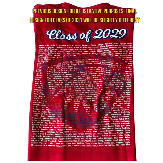 PRE ORDER for Class of 2031 (Grade 5) Commemorative T-Shirt