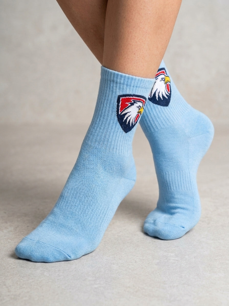 Eagles Crest Crew Socks – Sky Blue