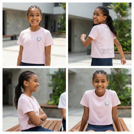 Pink Cotton Crop T-Shirt