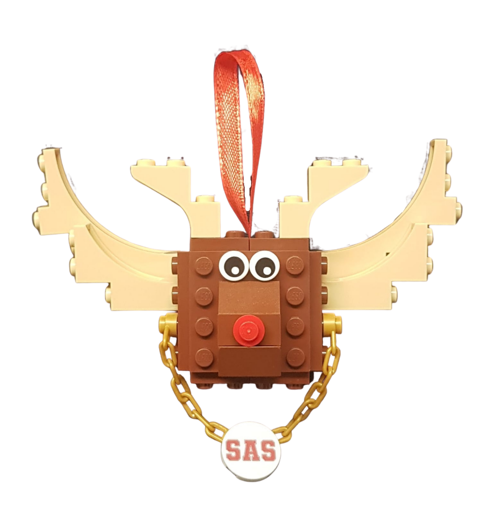 Lego top reindeer ornament