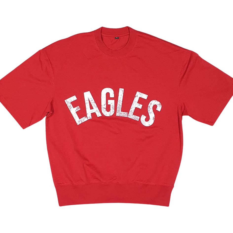 Slouchy "EAGLES" T-Shirt w/Ribbed Hem