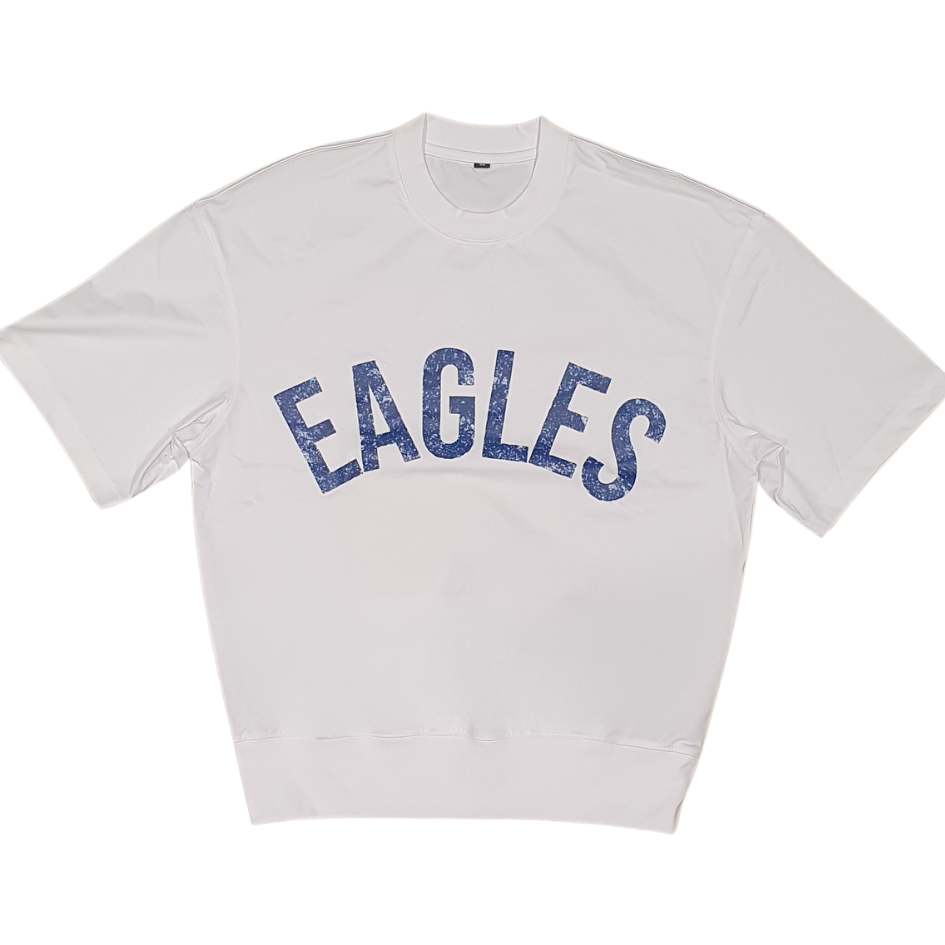 Slouchy "EAGLES" T-Shirt w/Ribbed Hem