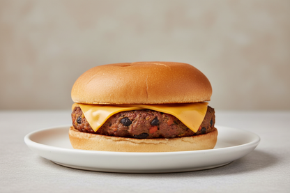 plain veggie burger with cheese