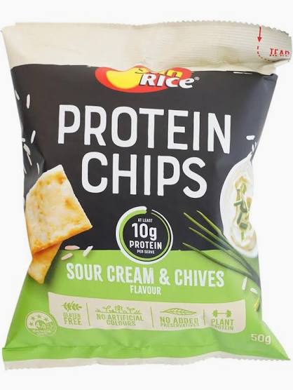 Sun Rice Protein Rice Cracker Protein Chips, Sour Cream & Chives